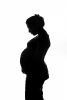Image grossesse sur fond blanc